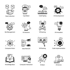 Pack of Deep Learning Linear Icons 

