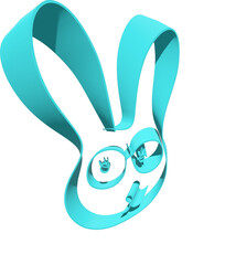 3D Abstract doodle funny rabbit