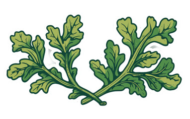 Sticker featuring Mustard Greens isolated on transparent Background
