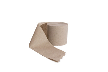 toilet paper roll open gray isolated on white background