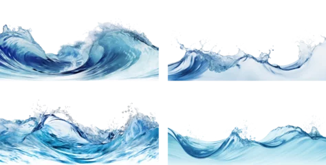 Foto op Canvas Set of clear sea water waves, cut out © Yeti Studio