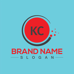 Obraz premium Creative KC square logo design for your business