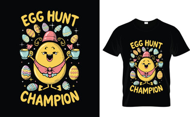 Egg hunt champion  Easter Day T shirt Design vector. Easter Vector. Bunny vector.