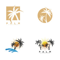 Palm logo design icon set