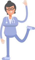 Female Doctor Character Relaxing Illustration
