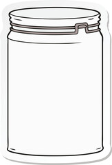 sticker of a cartoon empty glass jar