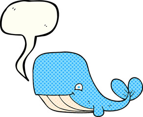 comic book speech bubble cartoon happy whale