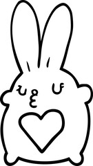 cute cartoon rabbit with love heart
