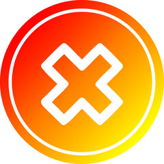 multiplication sign circular in hot gradient spectrum