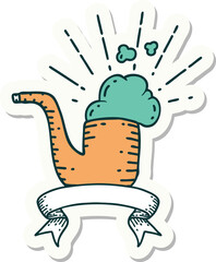 sticker of tattoo style smoking pipe