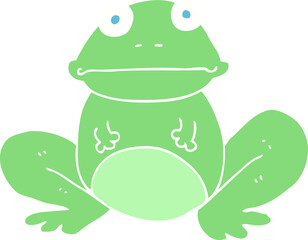 flat color illustration of a cartoon frog