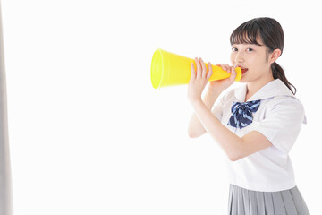 応援をする学生