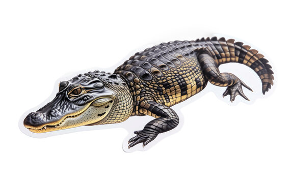 Sticker with an Alligator Design isolated on transparent Background