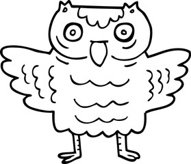 line drawing cartoon funny owl
