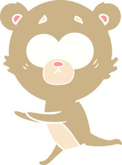 worried bear flat color style cartoon