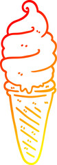 warm gradient line drawing cartoon ice cream