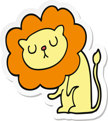 sticker of a cute cartoon lion