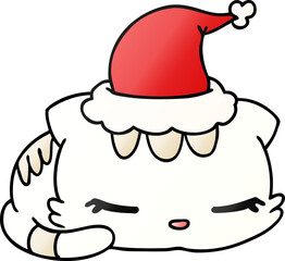 christmas gradient cartoon of kawaii cat