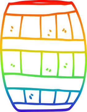 recommend clip art: rainbow gradient line drawing cartoon barrel