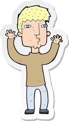 sticker of a cartoon anxious man
