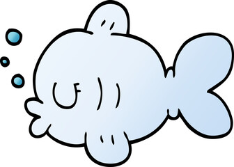cartoon doodle fish swimming