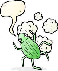 cartoon bug with speech bubble