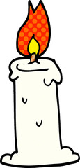 cartoon doodle burning candle
