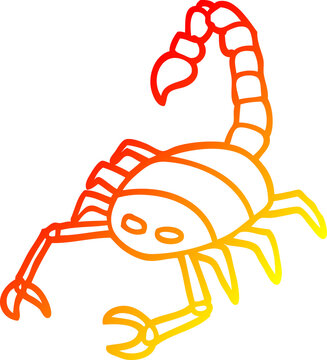 recommend clip art: warm gradient line drawing cartoon scorpion