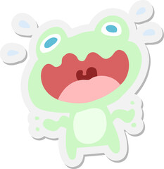 cartoon frog frightened sticker