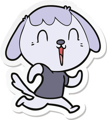 sticker of a cute cartoon dog