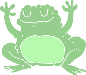 flat color style cartoon frog