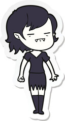 sticker of a cartoon undead vampire girl