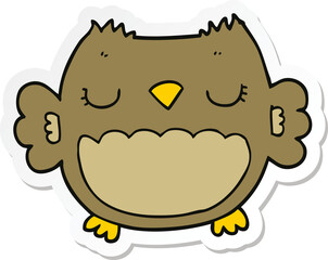 sticker of a cute cartoon owl