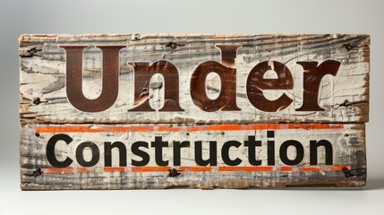 Design a 3D, vintage-style "Under Construction" sign, 