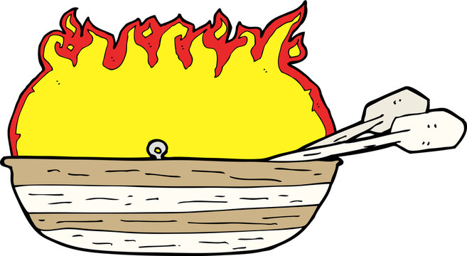 recommend clip art: cartoon burning boat