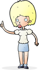 cartoon woman with idea