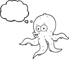thought bubble cartoon octopus