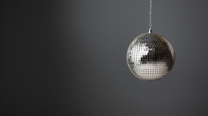 Shiny disco ball on a black background