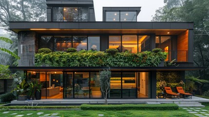 House Covered in Windows and Plants