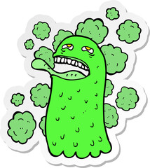 sticker of a cartoon funny ghost
