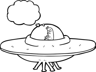 thought bubble cartoon flying saucer