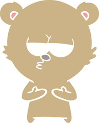 bored bear flat color style cartoon