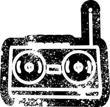 recommend clip art: radio cassette player distressed icon