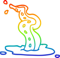 Obraz premium rainbow gradient line drawing cartoon spooky tentacle