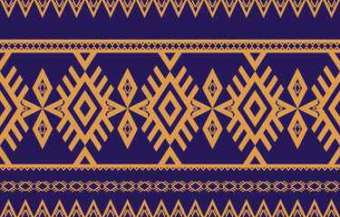 A traditional tribal pattern with geometric shapes in yellow and purple, representing cultural textile design.