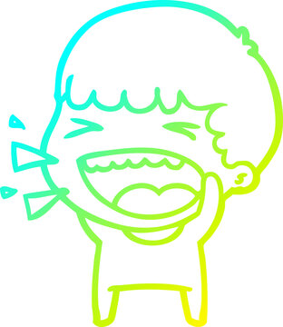 recommend clip art: cold gradient line drawing cartoon laughing man