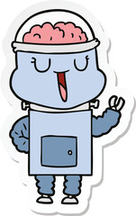sticker of a happy cartoon robot