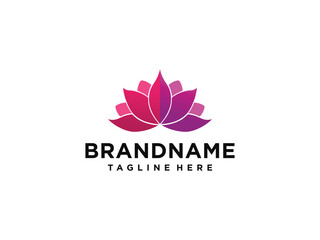 Lotus Flower Logo abstract Beauty Spa salon Cosmetics brand Linear style.