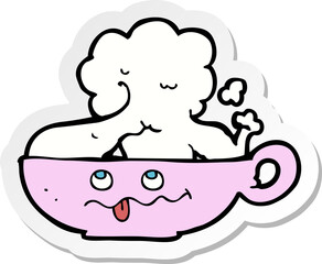sticker of a cartoon mug