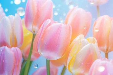 Beautiful tulip flowers closeup. Nature concept